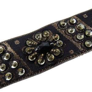  Black Hand Bead Sequin Stone Ribbon Trim Lace Craft 1 Y 