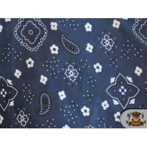   Printed PAISLEY PATTERN NAVY Fabric By the Yard 