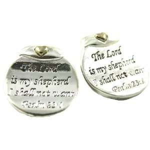   Inspirational The Lord is my Sheperd Message Earrings Silver Tone