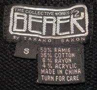 BEREK Black Beaded Purse Handbag Cardigan Sweater S  