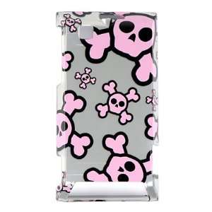  Silver with Pink Skulls Design Rear Snap On Cover Hard 
