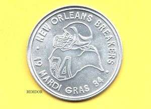 New Orleans Breakers Token ~ 1984 Football Team Coin  