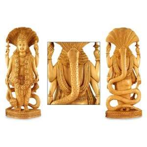  Wood statuette, Vishnu, the Creator Home & Kitchen