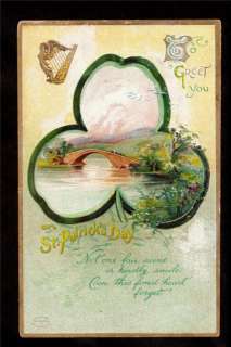 1911 clapsaddle bridge scene st.patricks day postcard  