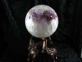 ITEM Amethyst and Agate Geode Sphere SIZE 4 1/2 