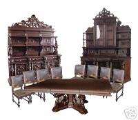 11 Pc. Carved Walnut Victorian Dining Suite c. 1890  