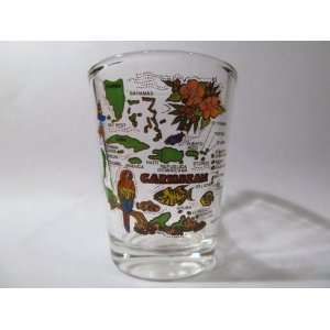  Caribbean Clear Map Shot Glass: Kitchen & Dining