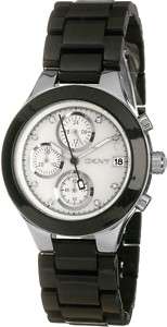 DKNY Black Silver Chrono Moter of Pearl Watch NY8064  