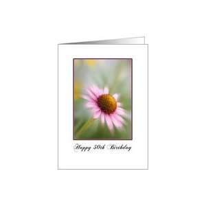  50th Happy Birthday Card, Pink Cone Flower Card Toys 