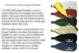 KAYAK PADDLE CAVINESS CUSTOM OUTFITTER QUALITY PADDLES  