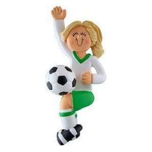  Female Soccer Player Ornament YELLOW
