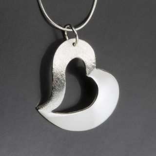 Fair Trade Textured Heart Silver Pendant Made in Peru: Necklaces 