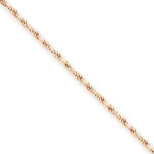   8mm, 14 Karat Rose Gold, Diamond Cut Rope Chain   24 inch: Jewelry