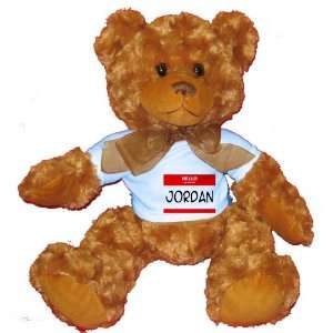   my name is JORDAN Plush Teddy Bear with BLUE T Shirt: Toys & Games
