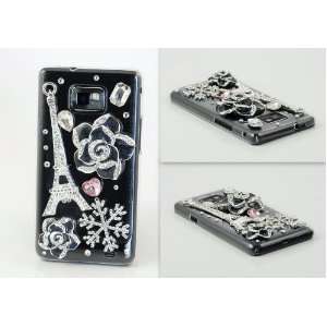   Tour Eiffel & Flowers Hard Skin Case Cover for Samsung Galaxy S2 I9100