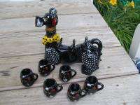 vtg mij Redware POODLE DECANTER all MUGS best one LOOK  