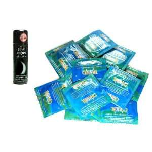 Trustex Blue Colored Premium Latex Condoms Lubricated 72 condoms Pjur 