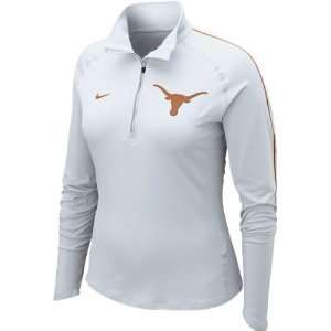 Texas Longhorns Womens Nike White Dri FIT Element 1/2 Zip Long Sleeve 