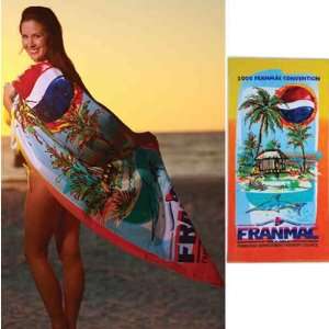    35 x 70   Custom fiber reactive beach towel.