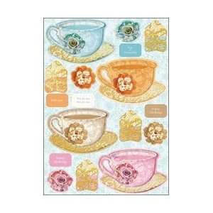   Cut Punch Out Sheet 8X12 Time For Tea Aqua Toppers; 5 Items/Order