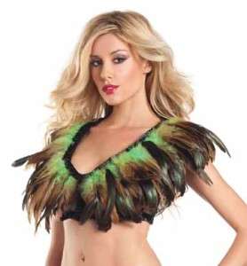   feather FEATHERED feathers CROP top MINI skirt BE WICKED bird COSTUME