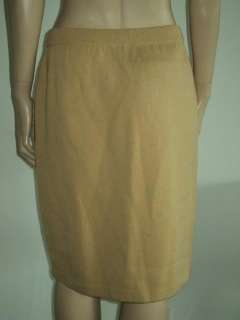 ST. JOHN Collection Marie Gray Tan Santana Knit skirt Sz 10 M  