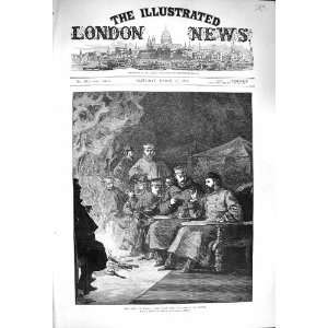  1876 Prince Wales Terai Camp Fire Soldiers War Print