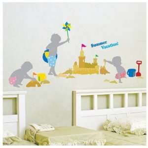 SAND CASTLE ADHESIVE WALL ART DECOR Mural Decal STICKER 