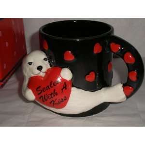 Sealed with a Kiss, Heart, Seal Coffee Cocoa Mug, Ceramic:  