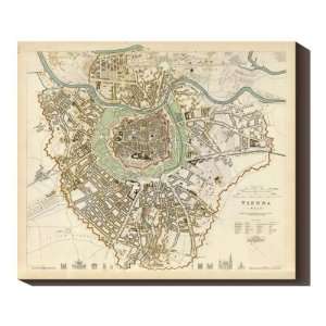  Wrapped Canvas Vienna Austria 1833 Map