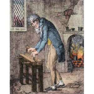  Bookbinder, The Etching , Trades Professions Engraving 