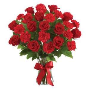Send to Albania Mixed Bouquet 8 Carnations & 7 Roses Buqete Mix 