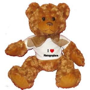   Heart Photographers Plush Teddy Bear with WHITE T Shirt: Toys & Games