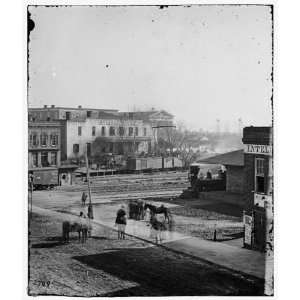   Atlanta, Ga. Soldiers on boxcars at railroad depot