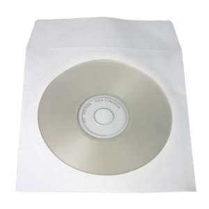  SuperMediaStore CD DVD White Paper Sleeves with Clear 