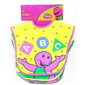  Barney 3 Piece Waterproof Baby Bib Set: Baby