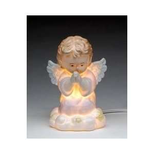  Winged Angel Boy With Curly Hair Saying Prayers Display 