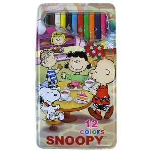   Snoopy & Friends Tin Pencil Case & 12pcs color pencils Toys & Games