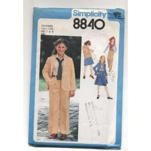  Vintage Simplicity 1978 Girls Skirt, Pants, Jacket Sewing 