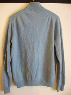 100% Cashmere Turtleneck Medium Size Men Blue Sweater Pullover Celio 