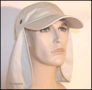 BEIGE HAT FISHING, HIKING, BOATERS CAP LONG NECK FLAP FOR SUN 
