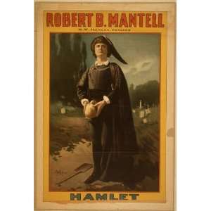  Poster Robert B. Mantell. Hamlet 1890