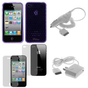   Film + Car Charger + Home Charger for Apple iPhone 4 4G 16GB / 32GB