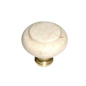  Crema Marfil Marble 1 3/8 with Brass Base: Home 