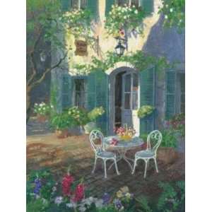  Patio At Inn Poster Print: Home & Kitchen