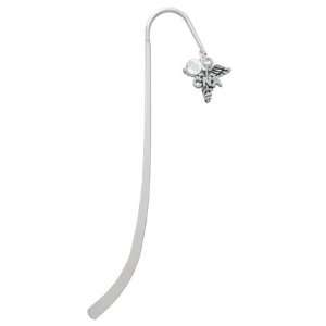  CNA Caduceus Silver Plated Charm Bookmark with Clear 