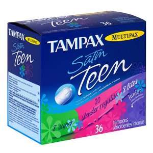   Satin Teen Tampons, Multipax, 36 tampons