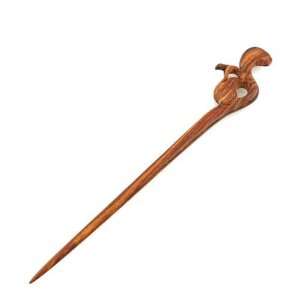   Handmade Mahogany Rosewood Carved Hair Stick Sprout B 7.5 inches