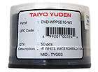 50 taiyo yuden glossy watershiel d white inkjet dvd r $ 36 95 time 