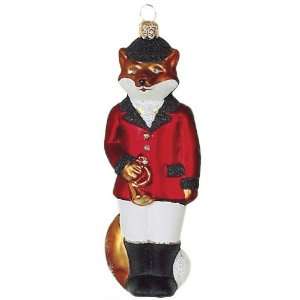 Tally Ho Fox Glass Ornament 